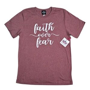 FAITH OVER FEAR T-Shirt Womens Large L